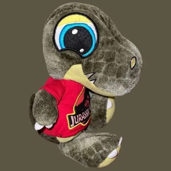 Jurassic Park Logo Universal Studios Exclusive Games Plush Dinosaur Green Raptor - Picture 1 of 3